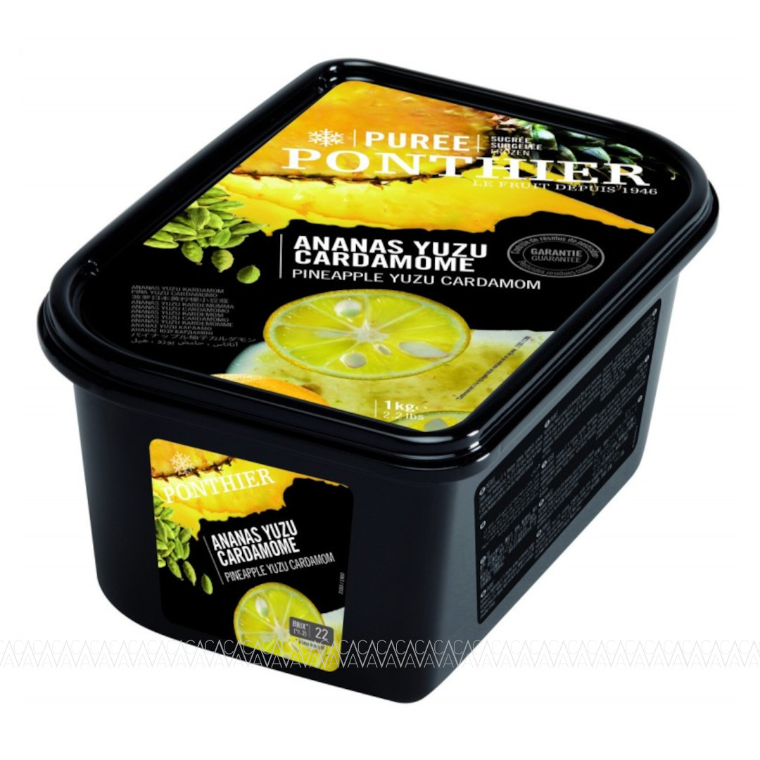 Ponthier Κατεψυγμένος Πουρές Pineapple Yuzu Cardamom (Ανανάς Γιούζου Κάρδαμο) 1kg