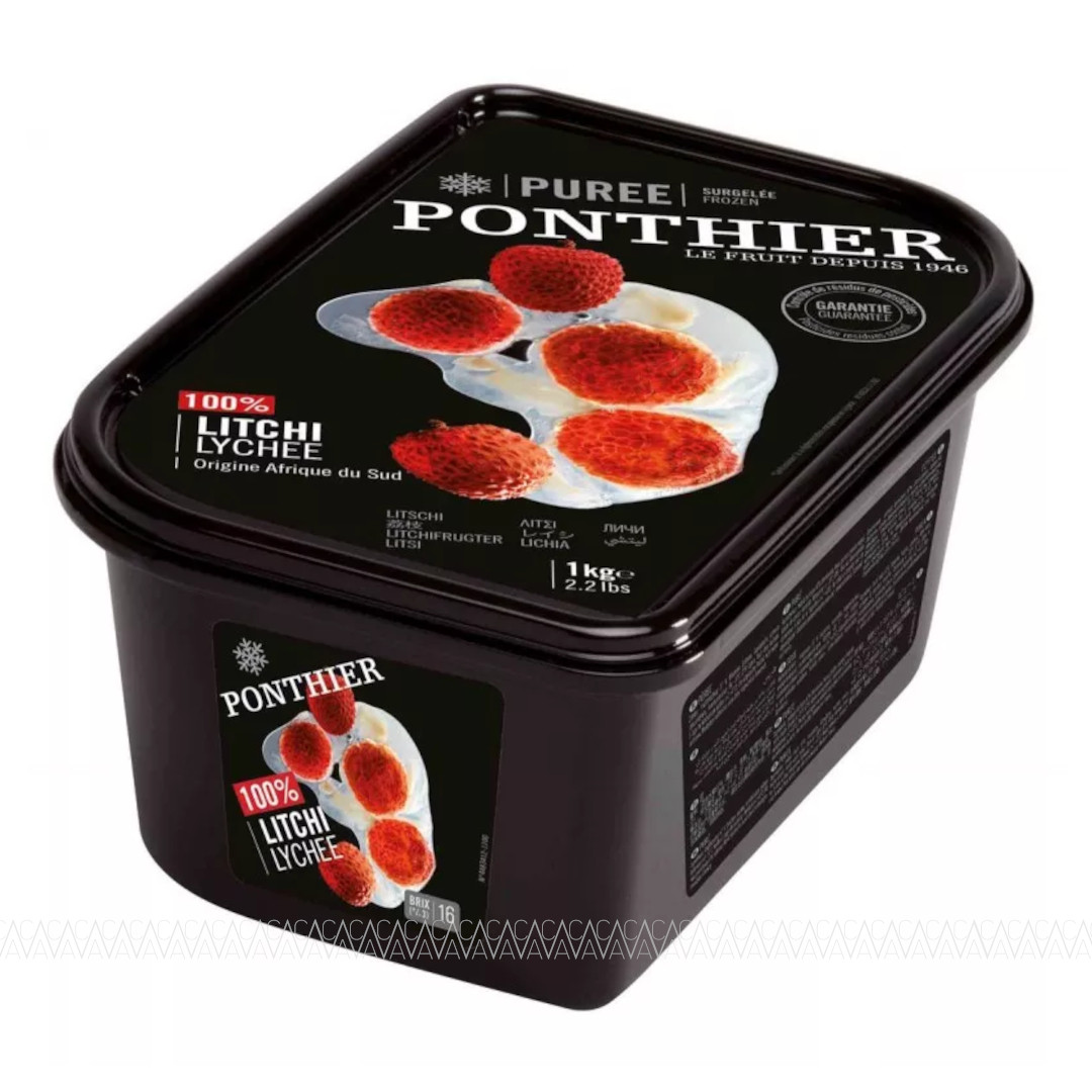 Ponthier Κατεψυγμένος Πουρές Lychee 100% (Λίτσι) 1kg Χωρίς Ζάχαρη