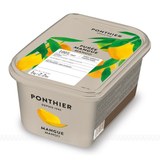 Ponthier Κατεψυγμένος Πουρές Mango 100% (Μάνγκο) 1kg Χωρίς Ζάχαρη