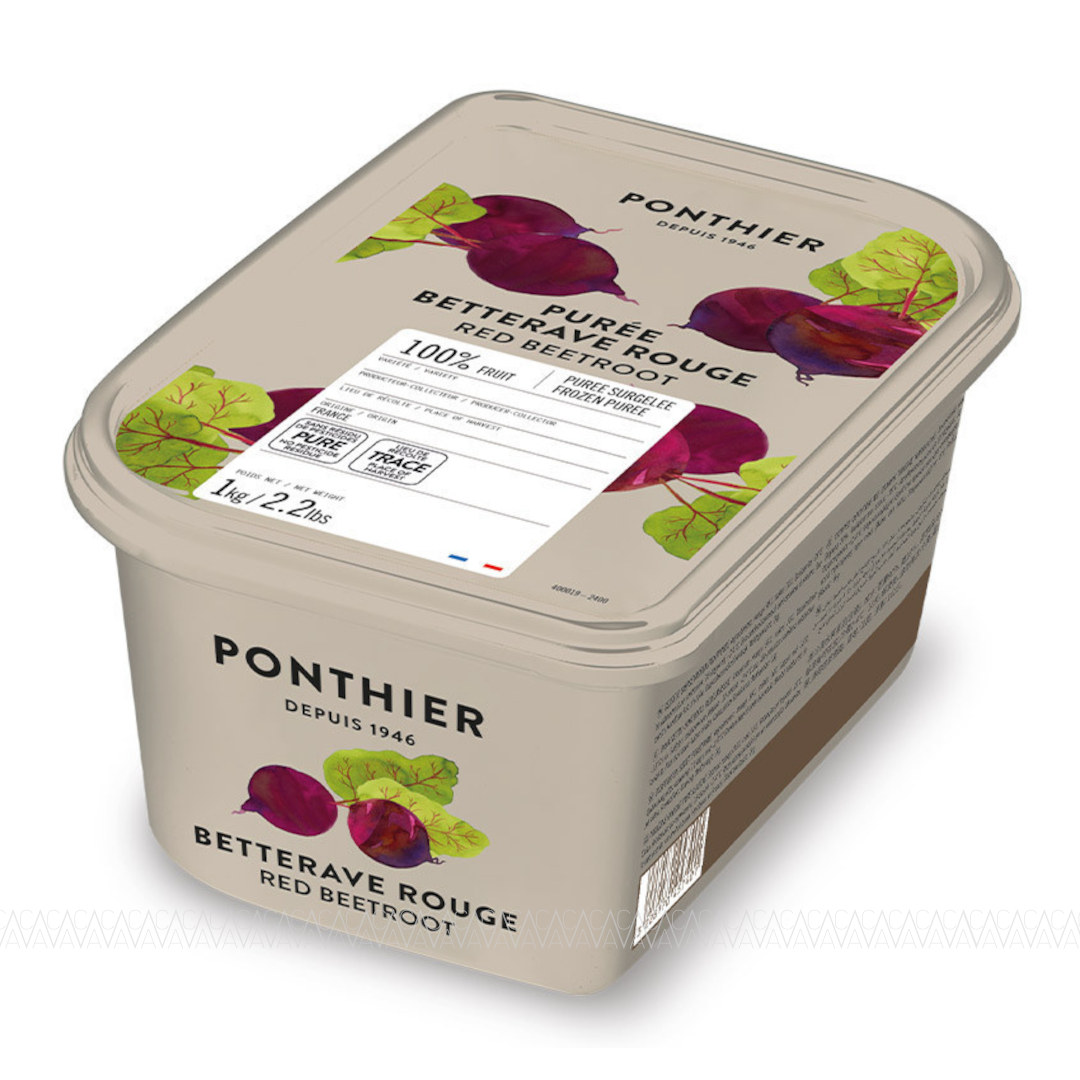 Ponthier Κατεψυγμένος Πουρές Beetroot 100% (Παντζάρι) 1kg Χωρίς Ζάχαρη