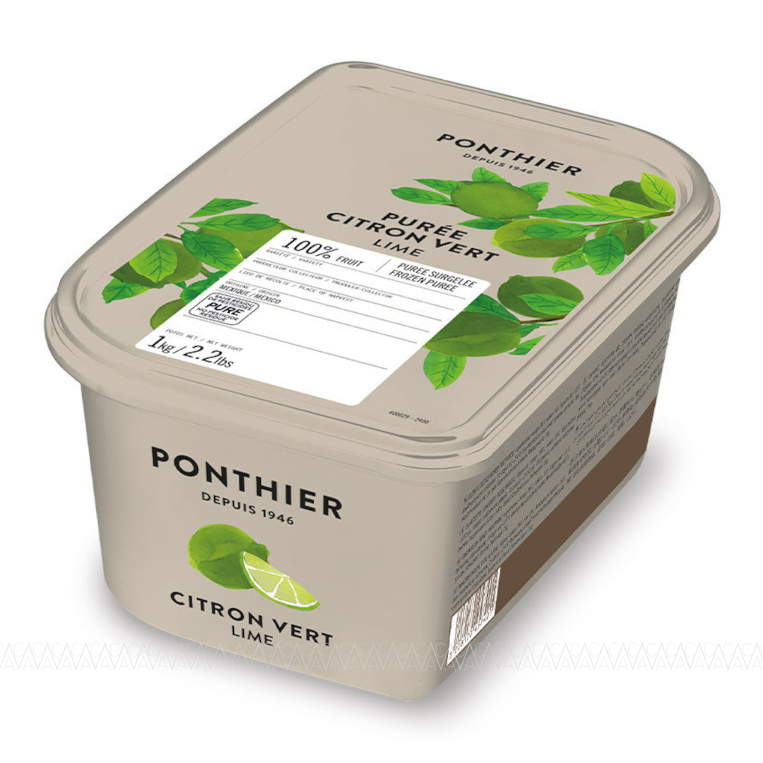 Ponthier Κατεψυγμένος Πουρές Lime 100% (Λάιμ) 1kg Χωρίς Ζάχαρη