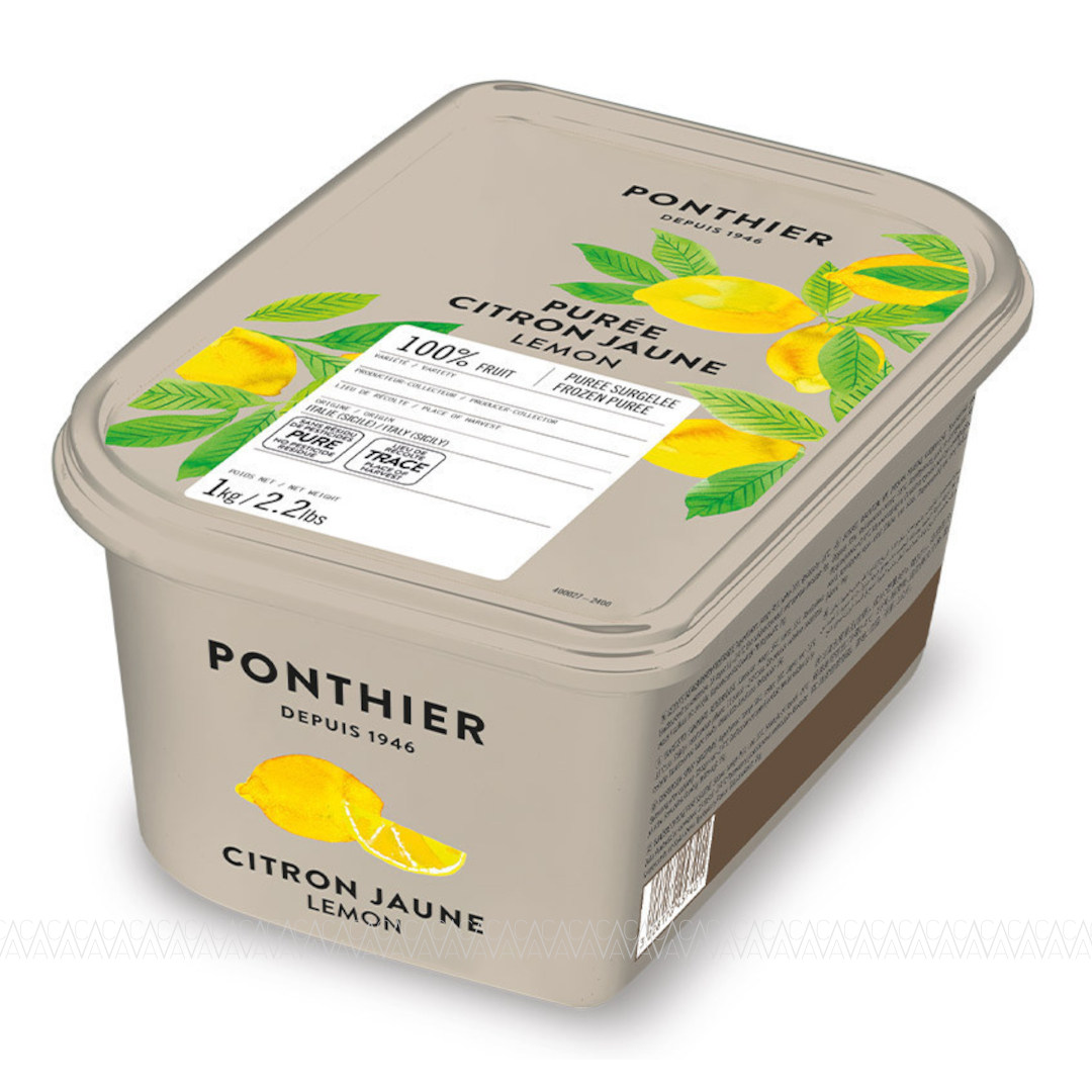 Ponthier Κατεψυγμένος Πουρές Lemon 100% (Λεμόνι) 1kg Χωρίς Ζάχαρη