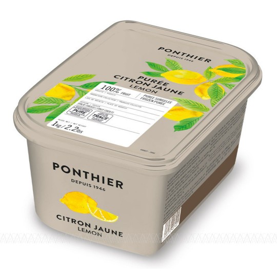 Ponthier Κατεψυγμένος Πουρές Lemon 100% (Λεμόνι) 1kg Χωρίς Ζάχαρη