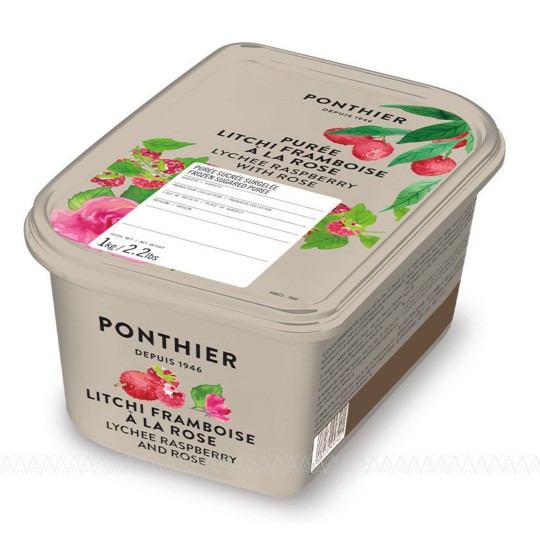 Ponthier Κατεψυγμένος Πουρές Lychee Raspberry Rose (Λίτσι Βατόμουρο Τριαντάφυλλο) 1kg