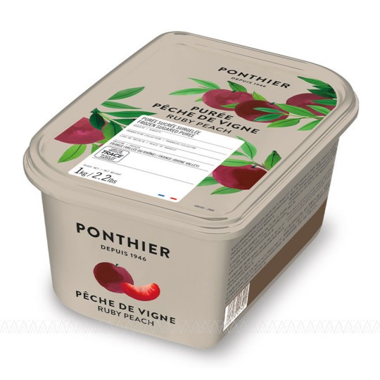 Ponthier Κατεψυγμένος Πουρές Ruby Peach (Κοκκινόσαρκο Ροδάκινο) 1kg