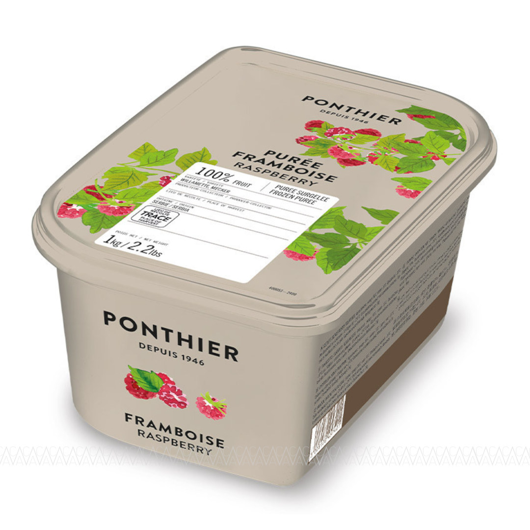 Ponthier Κατεψυγμένος Πουρές Raspberry 100% (Βατόμουρο) 1kg Χωρίς Ζάχαρη