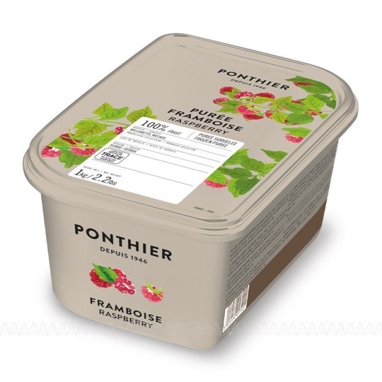 Ponthier Κατεψυγμένος Πουρές Raspberry 100% (Βατόμουρο) 1kg Χωρίς Ζάχαρη