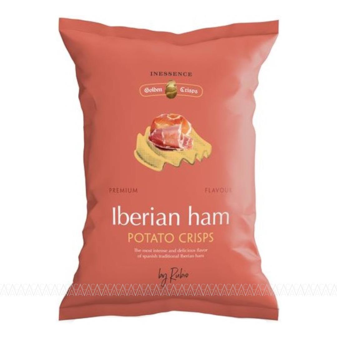 Inessence Golden Crisps Iberian Ham Πατατάκια με Ιβηρικό Ζαμπόν 125g