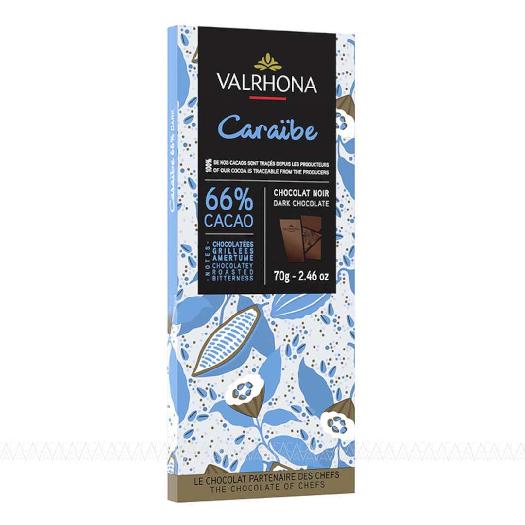 Valrhona Noir Caraibe 66% Cacao Μαύρη Σοκολάτα 70g