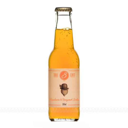 Three Cents Mandarin & Bergamot Soda 200ml Three Cents Mandarin & Bergamot Soda 200ml