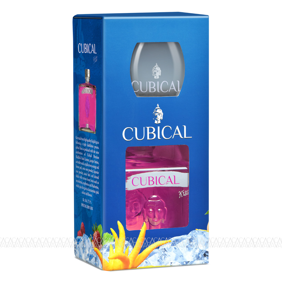 Cubical Kiss Gin 700ml Gift Pack Με Ποτήρι