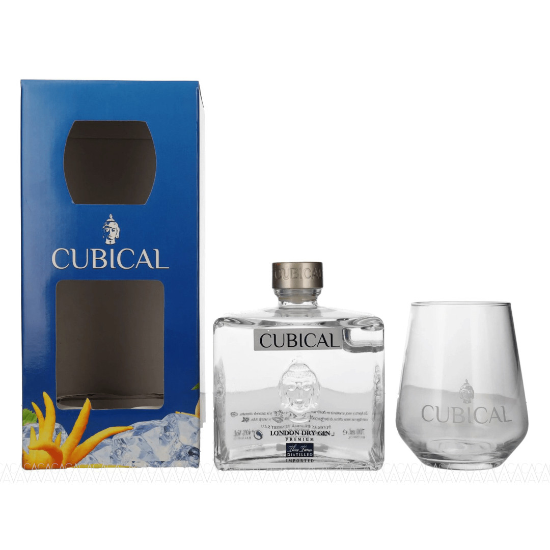 Cubical Premium London Dry Gin 700ml Gift Pack Με Ποτήρι