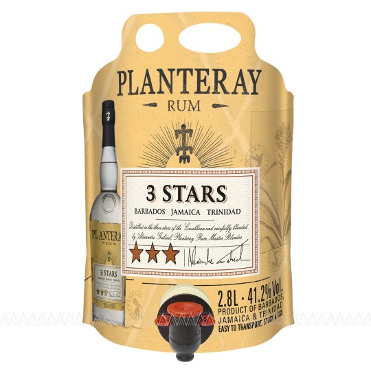 Planteray 3 Stars White Rum Eco Pouch Ασκός 2.8L