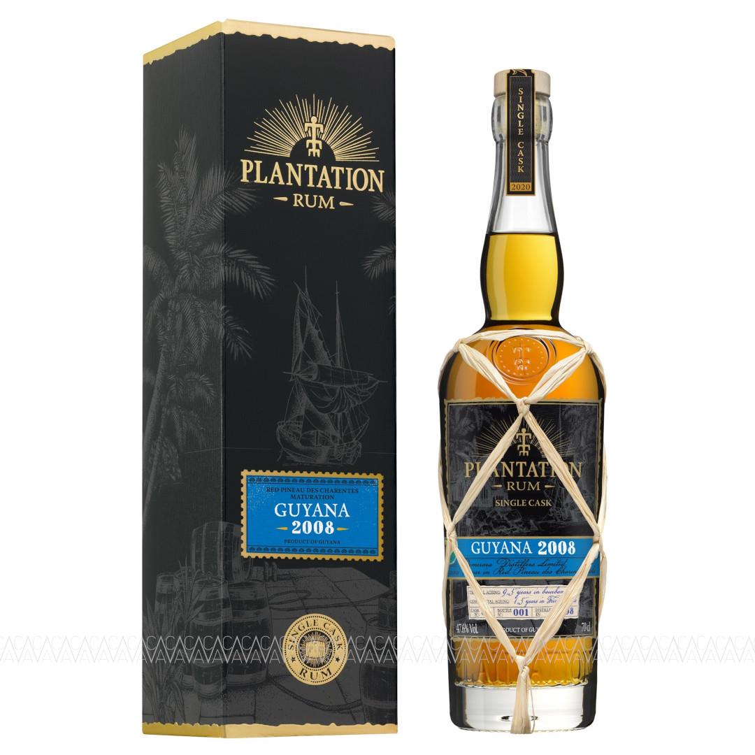 Plantation Single Cask Guyana 2008 Red Pineau Des Charentes Cask Finish Rum 47.6% alc. 700ml