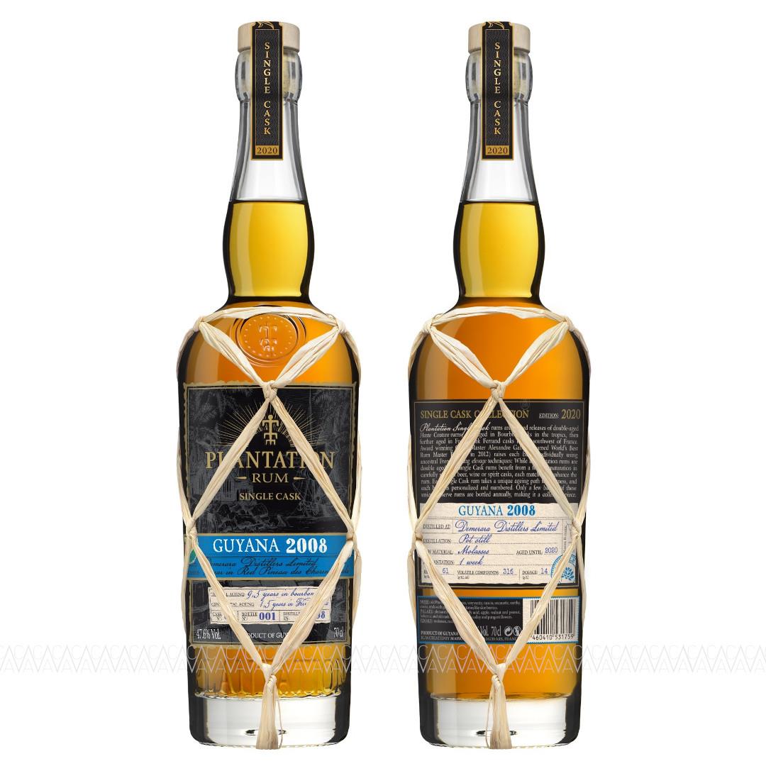 Plantation Single Cask Guyana 2008 Red Pineau Des Charentes Cask Finish Rum 47.6% alc. 700ml