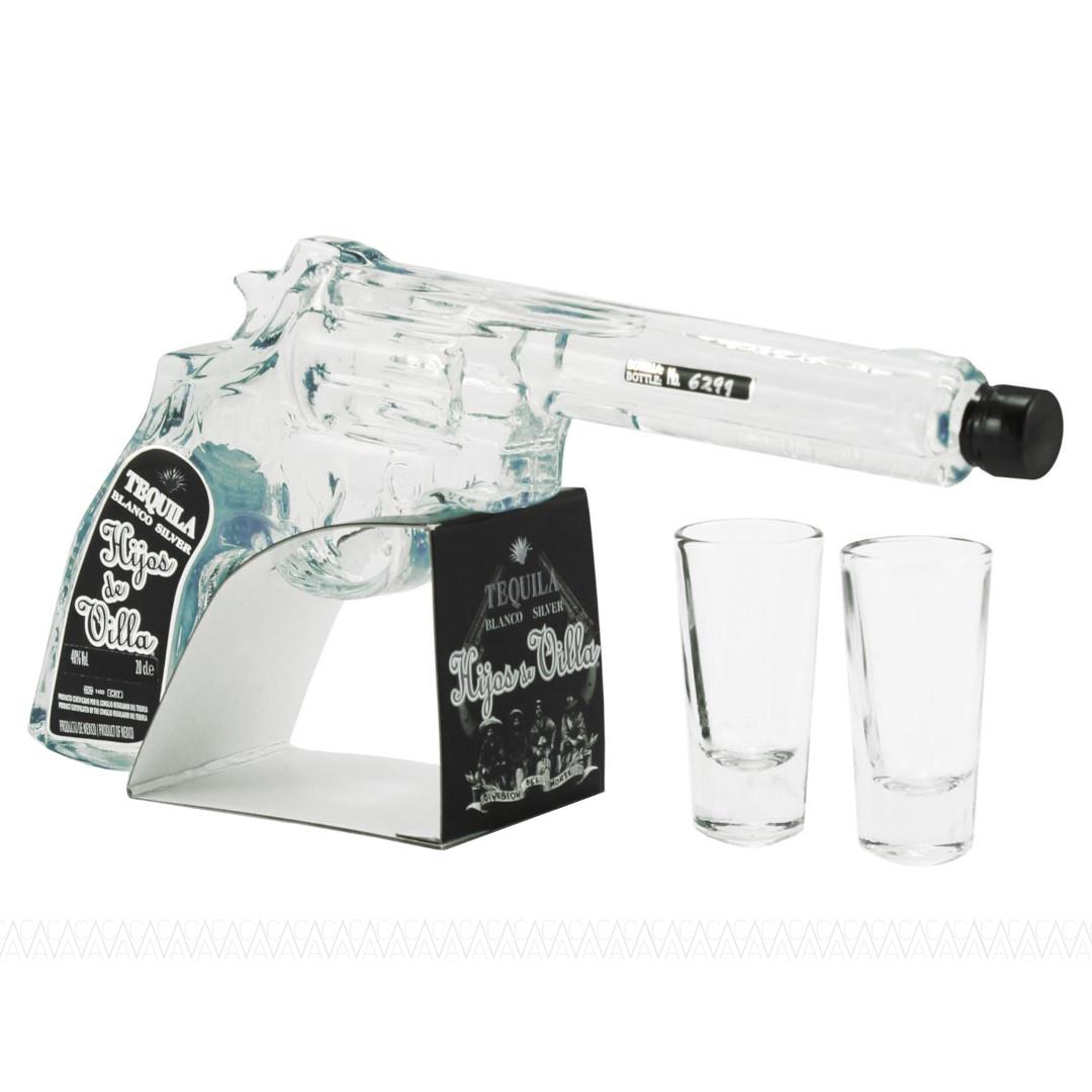 Hijos de Villa Blanco Tequila 200ml Σε Γυάλινο πιστόλι + 2 Σφηνοπότηρα