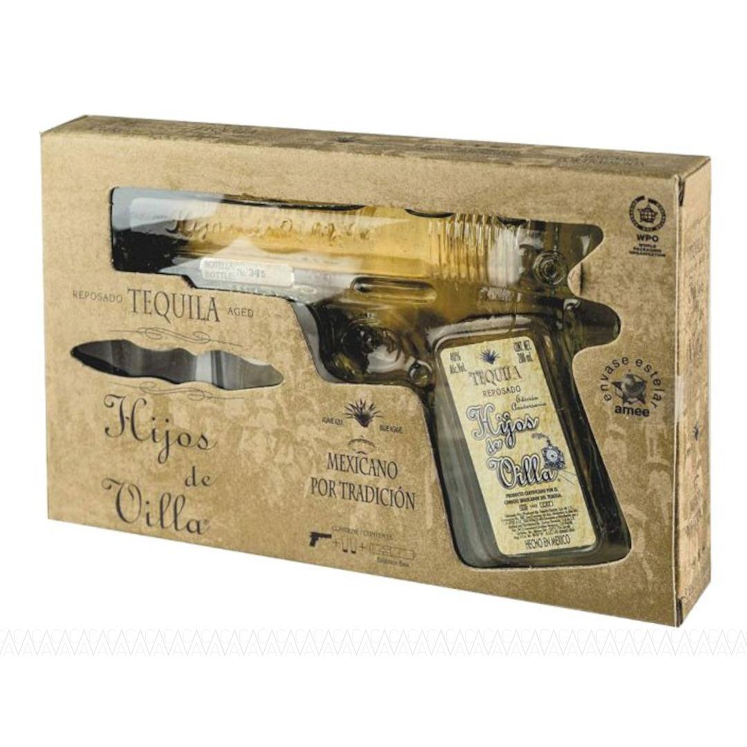 Hijos de Villa Reposado Tequila 200ml Σε Γυάλινο πιστόλι + 2 Σφηνοπότηρα