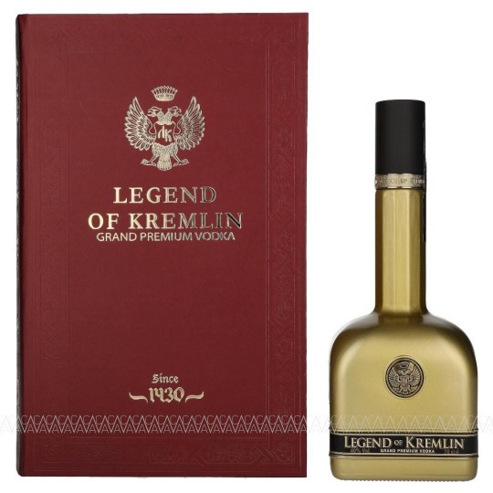 Legend Of Kremlin Vodka 700ml (Χρυσή Φιάλη Σε Κόκκινο Βιβλίο)