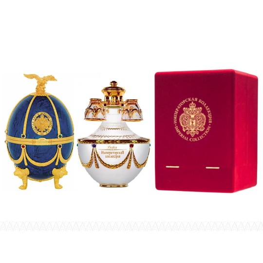 Ladoga Imperial Collection Super Premium Vodka 700ml in Sapphire Faberge Egg