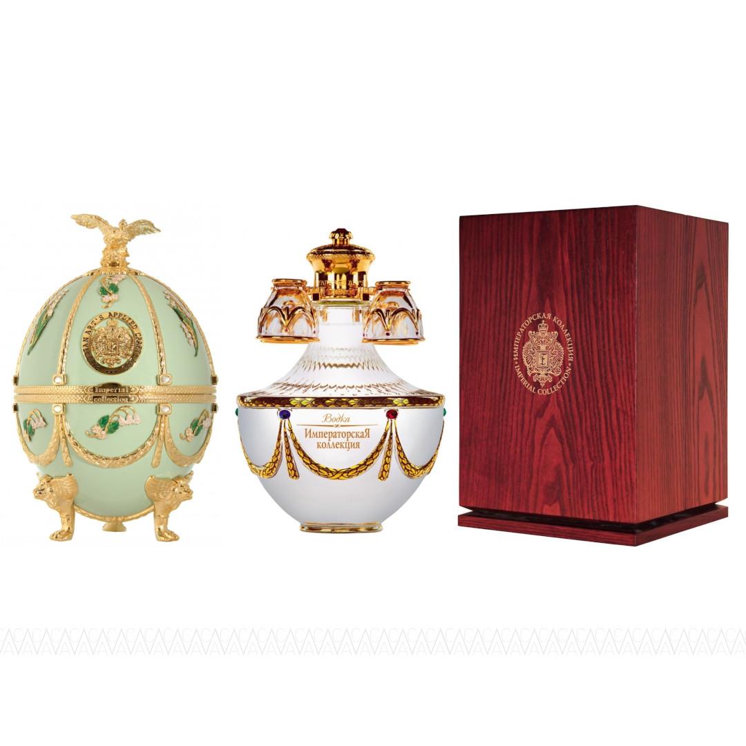 Ladoga Imperial Collection Super Premium Vodka 700ml in Light Green With Lilyard Faberge Egg