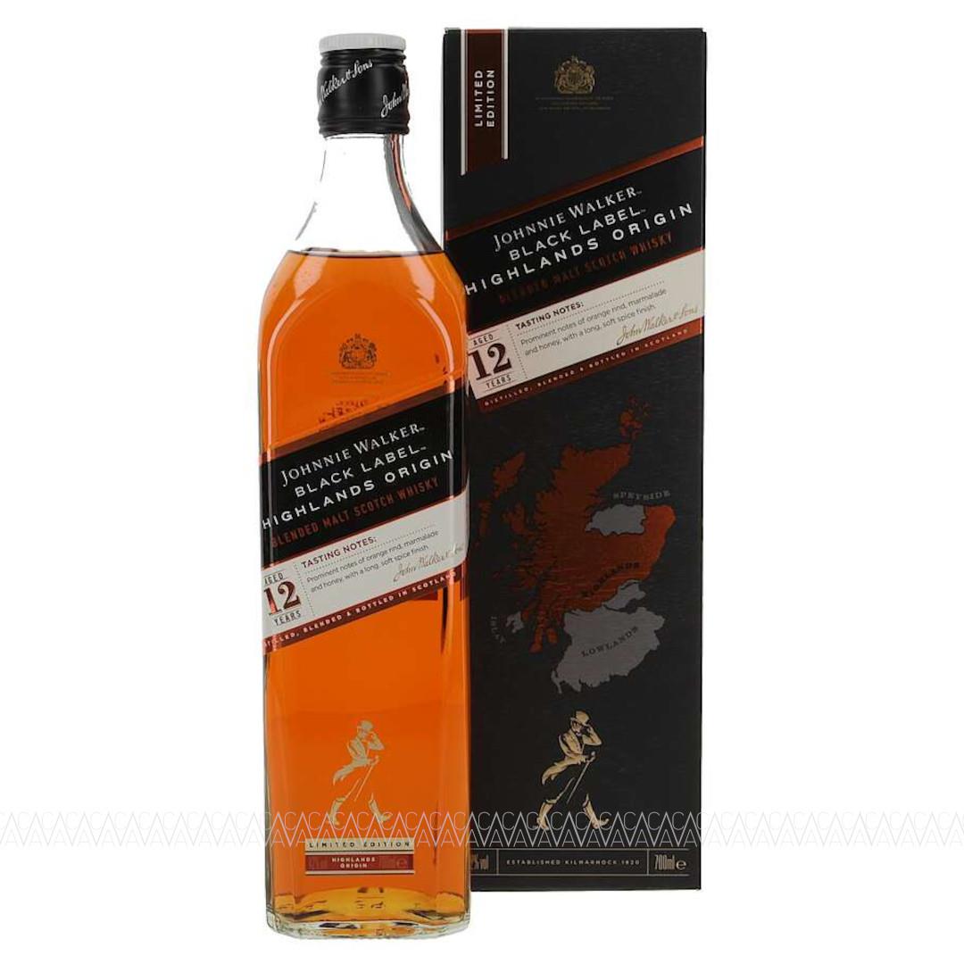 Johnnie Walker Black Label Highlands Origin 12 YO Blended Malt Scotch Whisky Limited Edition 700ml