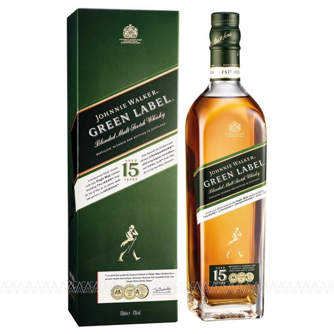 Johnnie Walker Green Label 15 Years Old Blended Malt Scotch Whisky 700ml