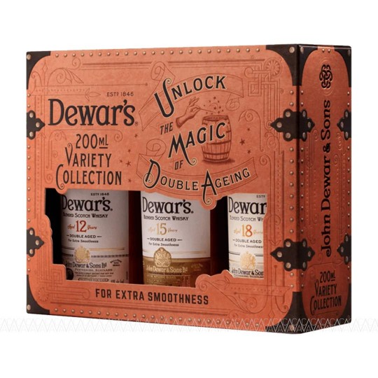 Dewar's Variety Pack (12 YO, 15 YO, 18 YO) Blended Scotch Whisky 3x200ml