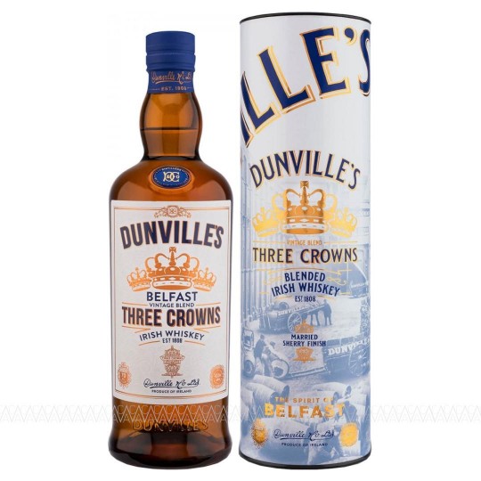Dunville's Three Crowns Belfast Vintage Blend Irish Whiskey 700ml