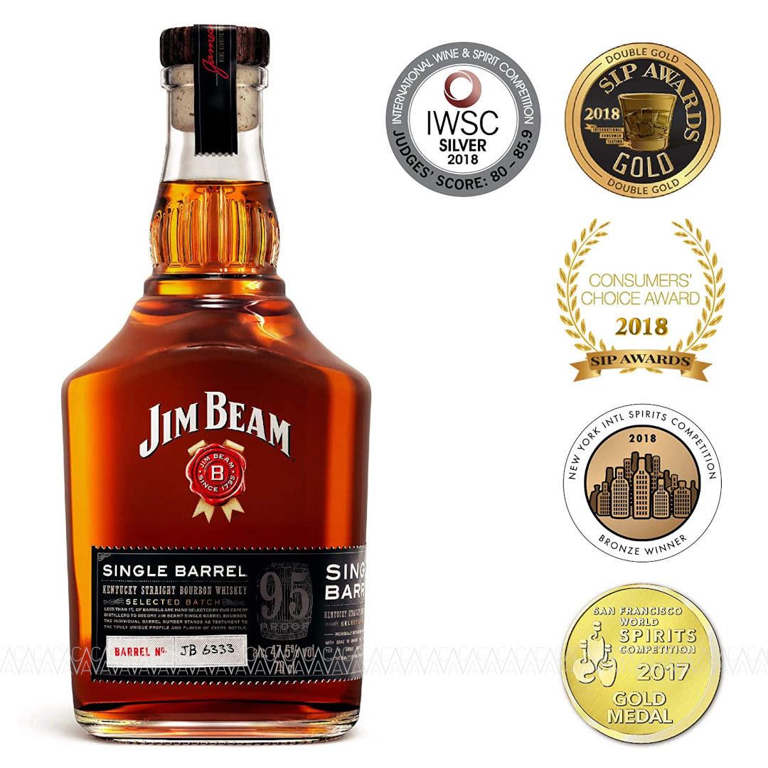 Jim Beam Single Barrel Kentucky Straight Bourbon Whiskey 47.5% alc. 700ml