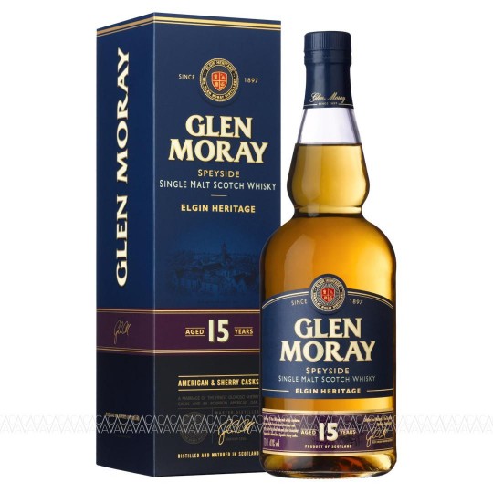Glen Moray 15 Years Old Single Malt Scotch Whisky 700ml