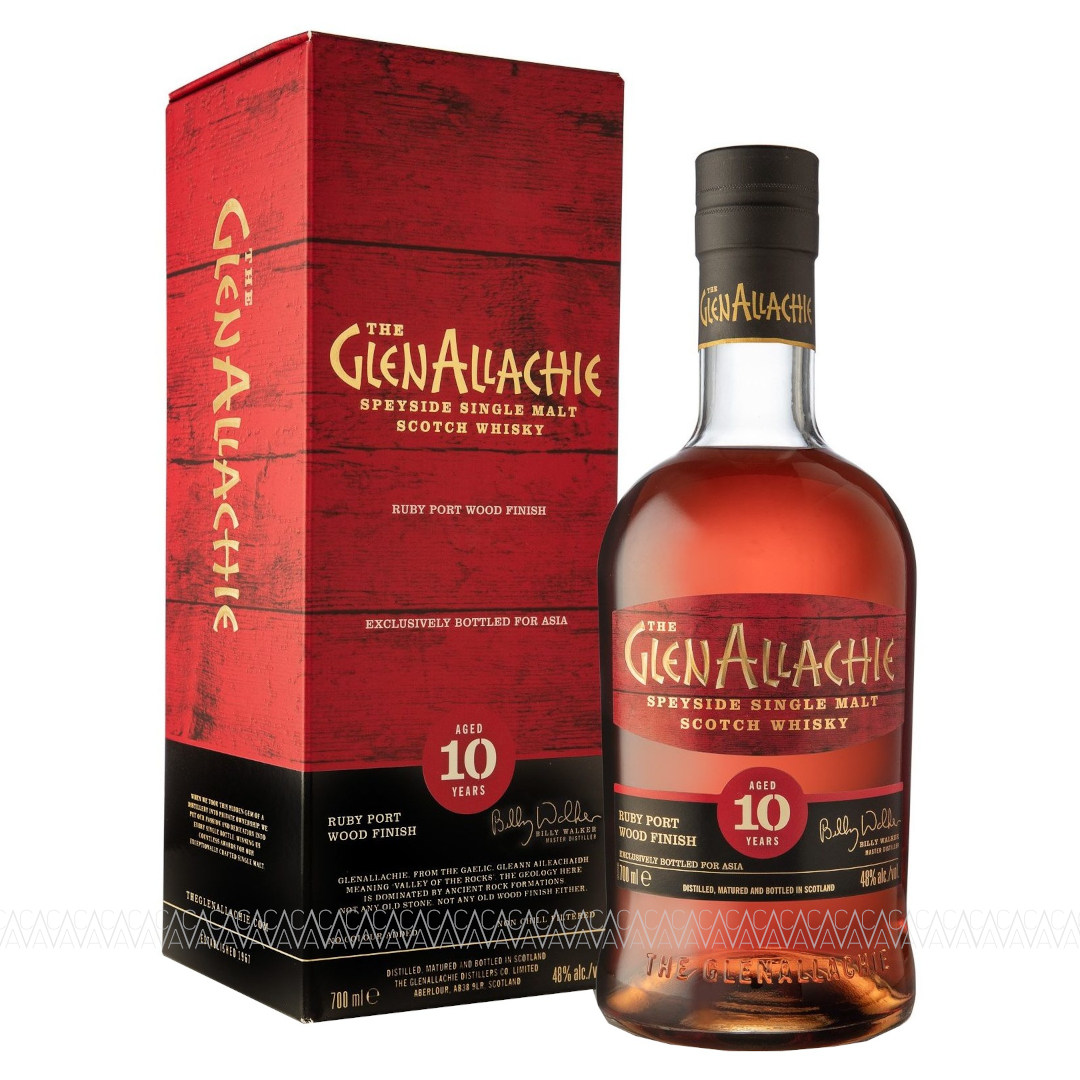 GlenAllachie 10 Years Old Ruby Port Wood Finish Single Malt Scotch Whisky 700ml