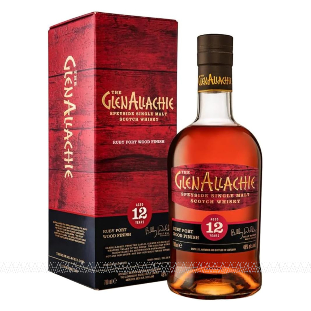 GlenAllachie 12 Years Old Ruby Port Wood Finish Single Malt Scotch Whisky 48% 700ml