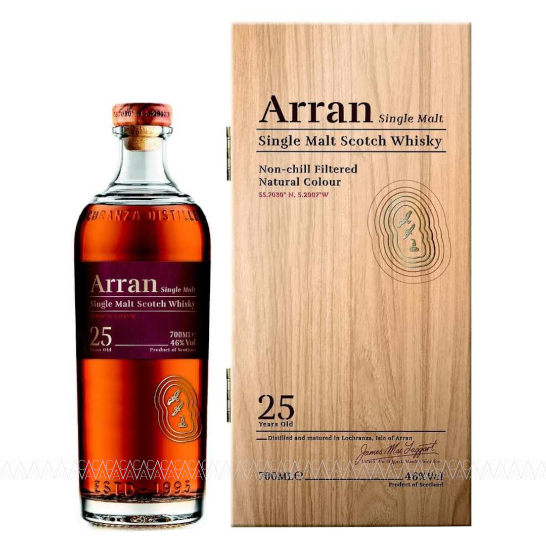 Arran 25 Years Old Single Malt Scotch Whiskey 700ml in Wooden Box