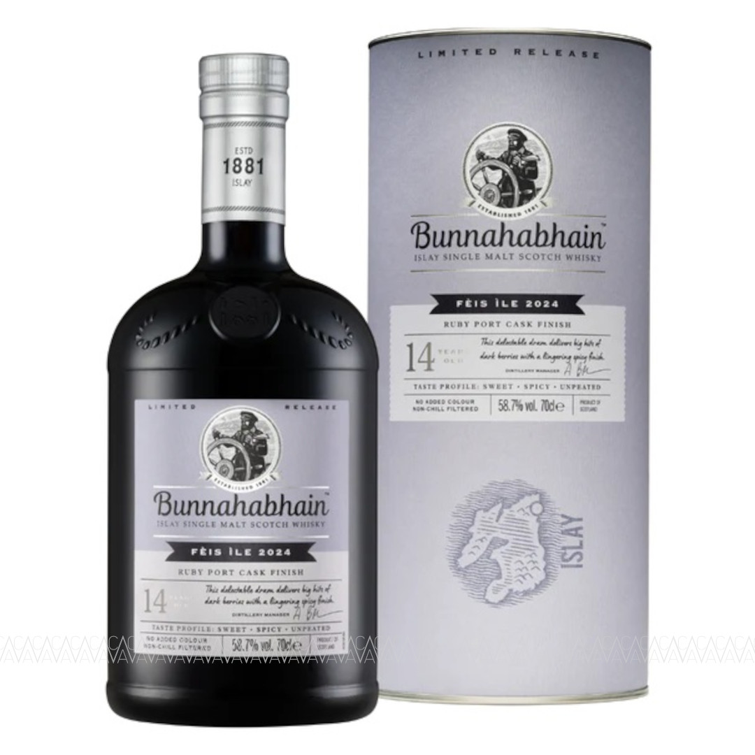 Bunnahabhain Feis Ile 2024 Ruby Port Cask Finish 14 Years Old Single Malt Scotch Whisky 58,7% 700ml