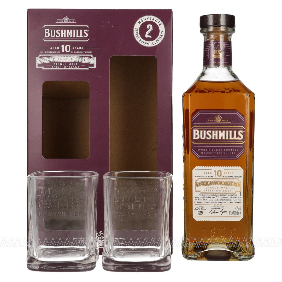 Bushmills 10 Years Old Vino Dulce Reserve Single Malt Scotch Whisky 700ml + 2 Ποτήρια