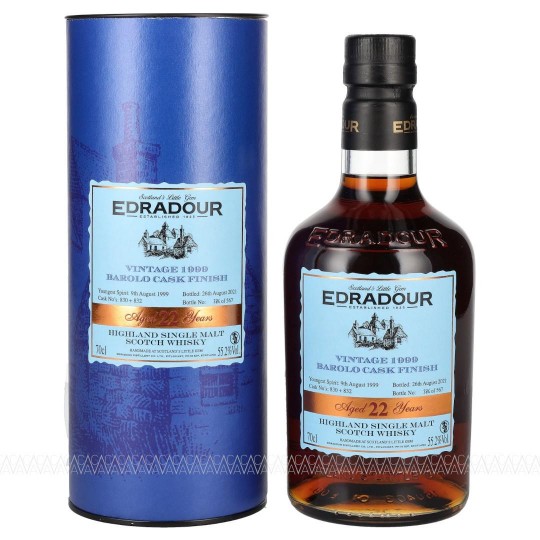 Edradour 22 Years Old Vintage 1999 Barolo Finish Single Malt Scotch Whisky 55,2% alc. 700ml
