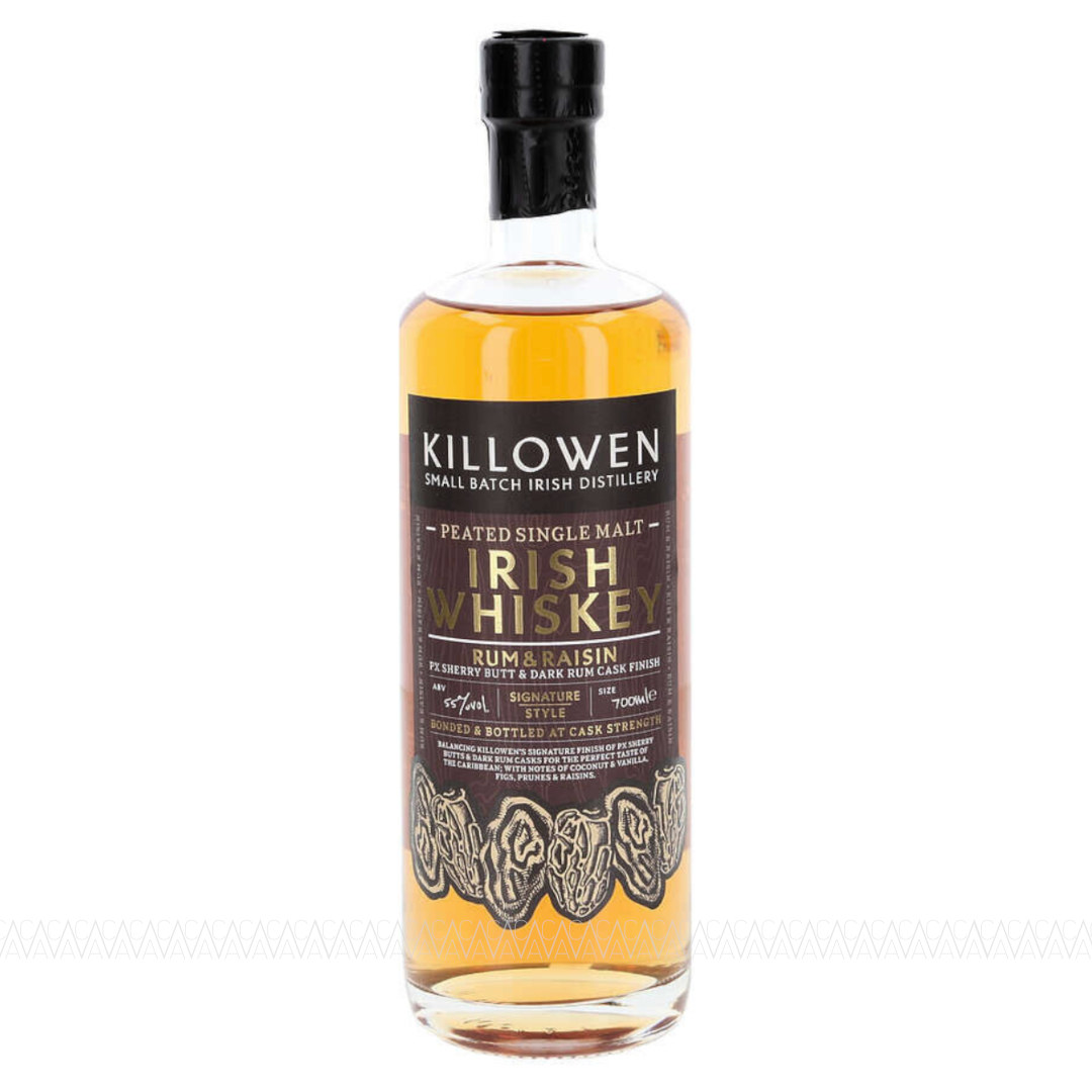 Killowen Peated Rum & Raisin PX Sherry & Dark Rum Cask Single Malt Irish Whiskey 55% 700ml