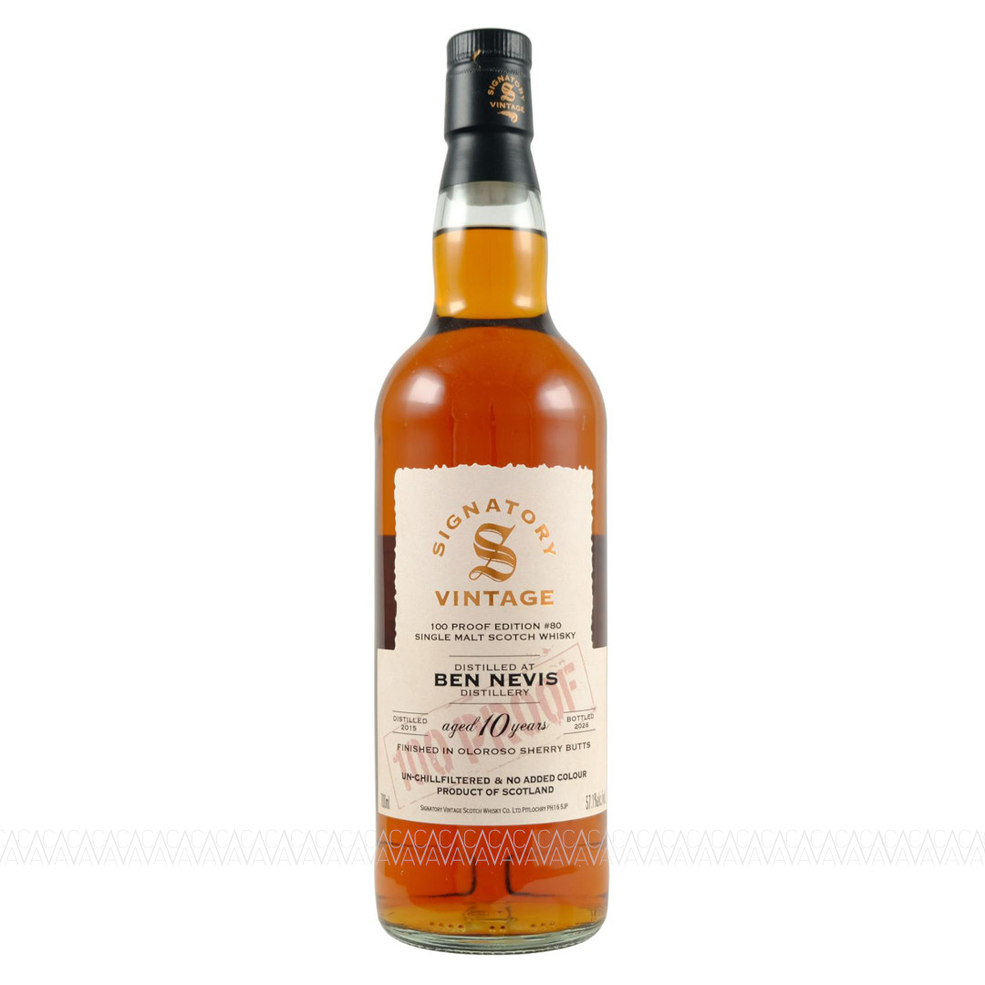 Signatory Vintage Ben Nevis 10 YO Oloroso Sherry Butts Finish 100 Proof Edition #80 Whisky 57,1% 700ml Signatory Vintage Ben Nevis 10 YO Oloroso Sherry Butts Finish 100 Proof Edition #80 Whisky 57,1% 700ml