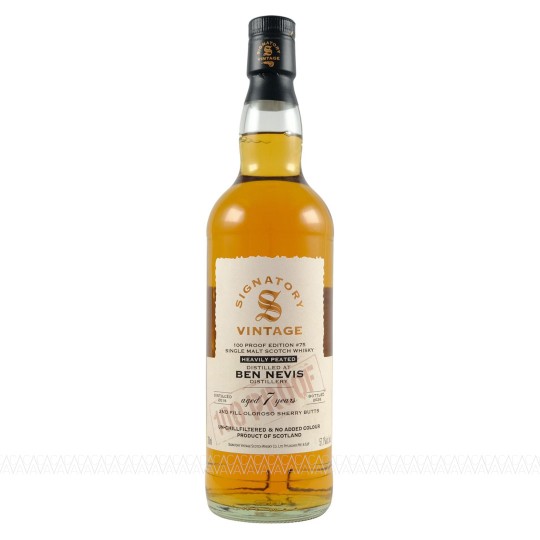 Signatory Vintage Ben Nevis 7 YO Heavily Peated 2nd Fill Oloroso Sherry Butts 100 Proof Edition #75 Whisky 57,1% 700ml Signatory Vintage Ben Nevis 7 YO Heavily Peated 2nd Fill Oloroso Sherry Butts 100 Proof Edition #75 Whisky 57,1% 700ml