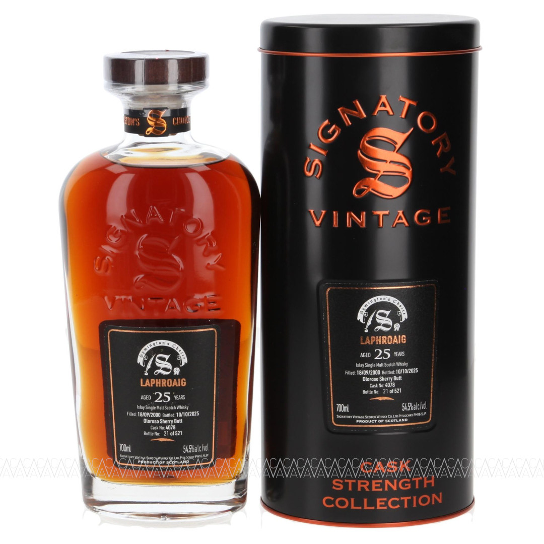 Signatory Vintage Laphroaig 25 YO Oloroso Sherry Butt #4078 Symington's Choice Whisky 54,5% 700ml Signatory Vintage Laphroaig 25 YO Oloroso Sherry Butt #4078 Symington's Choice Whisky 54,5% 700ml
