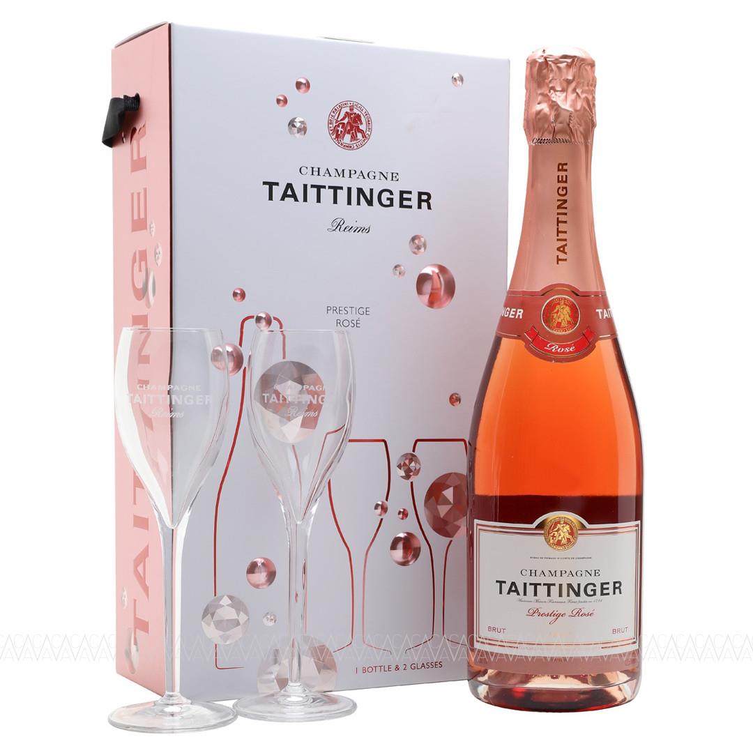 Taittinger Prestige Rose Brut Champagne 750ml + 2 Ποτήρια