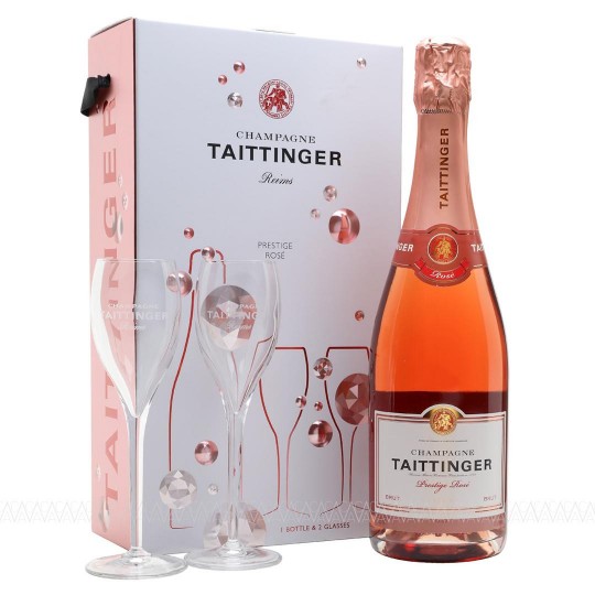 Taittinger Prestige Rose Brut Champagne 750ml + 2 Ποτήρια